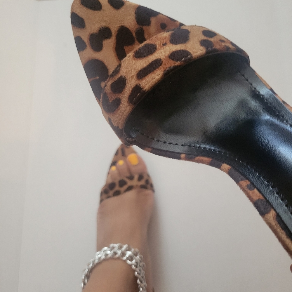 Leopard Heeled Sandals
